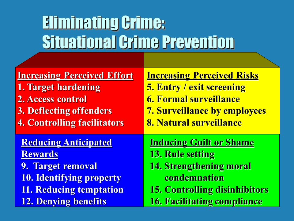 Crime prevention concepts and theory such